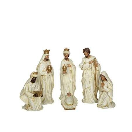 Set di Cifre Romimex Bianco Resina 10 x 23 x 8 cm Natività/Presepe 6 Pezzi