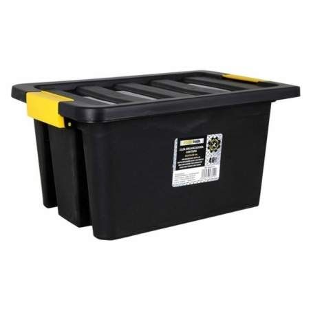 Stackable Organising Box Dem Brico 40 L 52 x 35 x 26 cm With lid (6 Units)