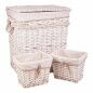 Set di Cesti Alexandra House Living Bianco vimini Legno di salice 41 x 63 x 55 cm 30 x 22 x 24 cm 3 Pezzi