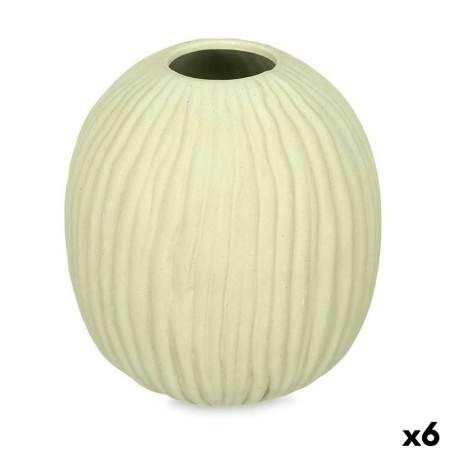 Vaso Verde Dolomite 15 x 18 x 15 cm (6 Unità) Sfera Righe