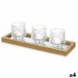 Candle Tray Golden Glass polypropylene 36 x 9,5 x 12 cm (4 Units)