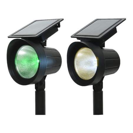 Paletto Lumineo Proiettore Solare LED RGB 25 lm 13 x 11 x 42,5 cm polipropilene (2 Unità)