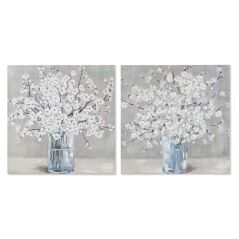 Quadro Home ESPRIT Shabby Chic Vaso 80 x 3 x 80 cm (2 Unità)