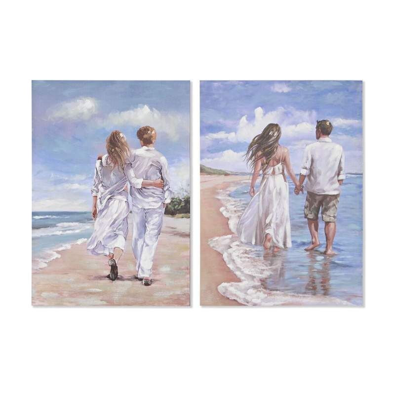 Quadro Home ESPRIT Spiaggia Mediterraneo 70 x 3 x 100 cm (2 Unità)