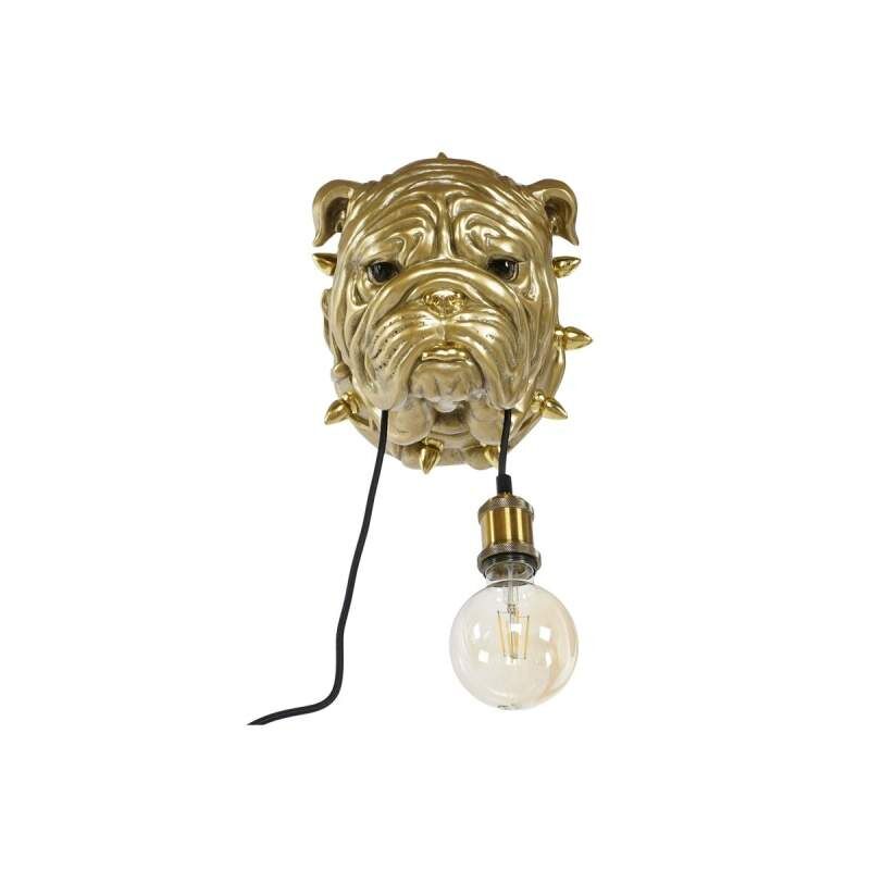 Lampada da Parete Home ESPRIT Dorato Resina 50 W Moderno Bulldog 220 V 25 x 23 x 29 cm