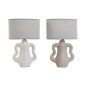 Desk lamp Home ESPRIT White Beige Stoneware 40 W 220 V 22 x 22 x 34 cm (2 Units)