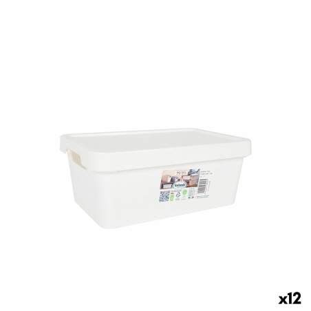 Scatola portaoggetti con coperchio Tontarelli Maya Bianco 4,2 L 28 x 18 x 11,2 cm (12 Unità)