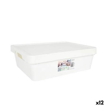 Scatola portaoggetti con coperchio Tontarelli Maya Bianco 9,2 l 36 x 28 x 11 cm (12 Unità)