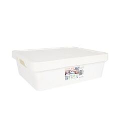 Storage Box with Lid Tontarelli Maya White 9,2 l 36 x 28 x 11 cm (12 Units)