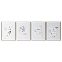 Quadro DKD Home Decor Viso Scandinavo 45 x 2,5 x 60 cm (4 Unità)