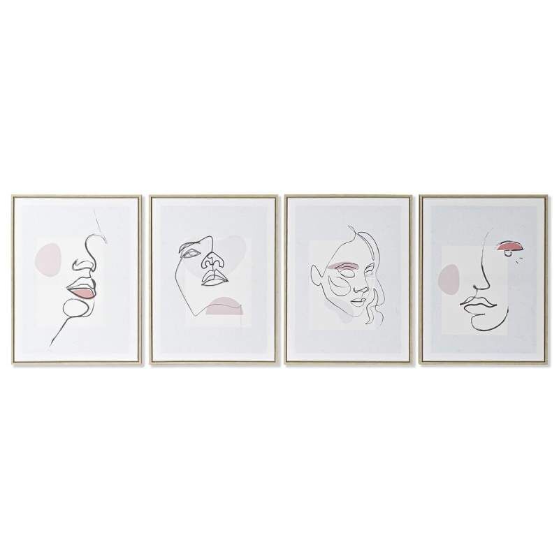 Painting DKD Home Decor Face Scandinavian 45 x 2,5 x 60 cm (4 Units)