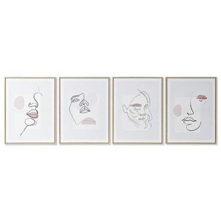 Painting DKD Home Decor Face Scandinavian 45 x 2,5 x 60 cm (4 Units)