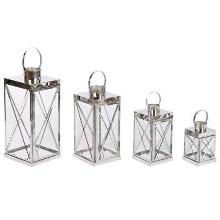 Lantern Home ESPRIT Silver Crystal Steel Chromed 22 x 20 x 50 cm (4 Pieces)