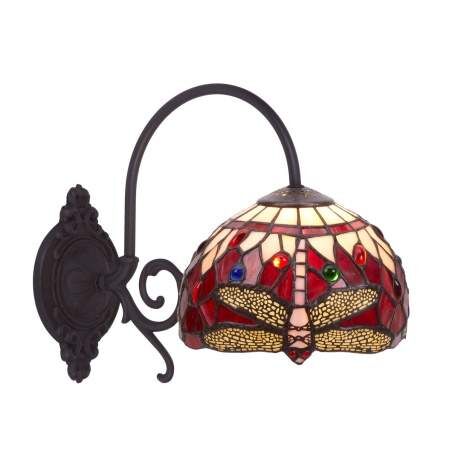 Applique da Parete Viro Belle Rouge Rosso Granato Ottone 60 W 20 x 26 x 33 cm