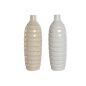 Vaso Home ESPRIT Beige Ceramica 19 x 19 x 55 cm (2 Unità)