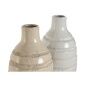 Vaso Home ESPRIT Beige Ceramica 19 x 19 x 55 cm (2 Unità)