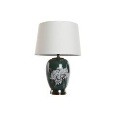 Lampada da tavolo Home ESPRIT Bianco Verde Turchese Dorato Ceramica 50 W 220 V 40 x 40 x 59 cm