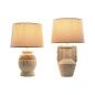 Lampada da tavolo Home ESPRIT Beige Naturale Ceramica 50 W 220 V 28 x 28 x 47 cm (2 Unità)