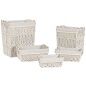 Cesto per i Panni Sporchi Home ESPRIT Bianco Naturale Metallo Shabby Chic 42 x 32 x 51 cm 5 Pezzi