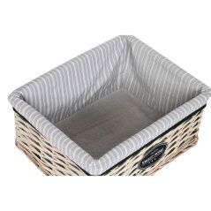 Laundry basket Home ESPRIT White Brown Black Grey Natural wicker Shabby Chic 47 x 35 x 55 cm 5 Pieces