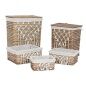 Cesto per i Panni Sporchi Home ESPRIT Bianco Naturale vimini Shabby Chic 47 x 35 x 55 cm 5 Pezzi