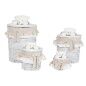 Cesto per i Panni Sporchi Home ESPRIT Bianco Beige vimini Shabby Chic 45 x 45 x 68 cm 4 Pezzi