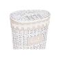 Cesto per i Panni Sporchi Home ESPRIT Bianco Beige vimini 49 x 36 x 55 cm 3 Pezzi