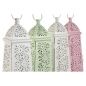 Lantern Home ESPRIT White Green Pink Metal Aluminium Shabby Chic 13 x 13 x 43 cm (4 Units)