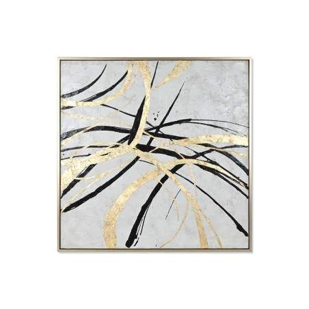 Quadro Home ESPRIT Bianco Dorato Astratto Moderno 131 x 4 x 131 cm