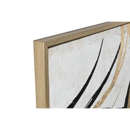 Painting Home ESPRIT White Golden Abstract Modern 131 x 4 x 131 cm