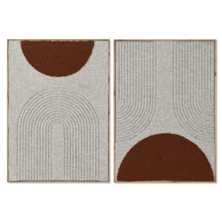 Painting Home ESPRIT Beige Terracotta Modern Urban 50 x 3 x 70 cm (2 Units)