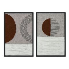 Painting Home ESPRIT Beige Terracotta Modern Urban 40 x 3 x 60 cm (2 Units)