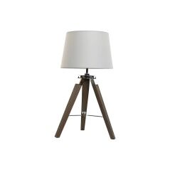 Lampada da tavolo Home ESPRIT Bianco Marrone Legno 36 x 36 x 60 cm