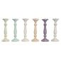 Candle Holder Home ESPRIT Metal Mango wood Shabby Chic 12 x 12 x 34 cm