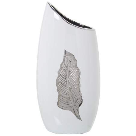 Vase Alexandra House Living White Silver Ceramic 12 x 18 x 36 cm