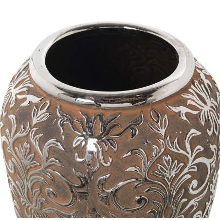 Vase Alexandra House Living Silver Ceramic Aged finish 27 x 27 x 37 cm