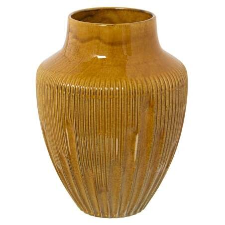 Vase Alexandra House Living Yellow Ceramic Shiny 18 x 18 x 23 cm