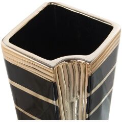 Vase Alexandra House Living Black Golden Ceramic 13 x 13 x 32 cm