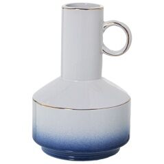 Vase Alexandra House Living Blue White Ceramic 15 x 16 x 23 cm With handle