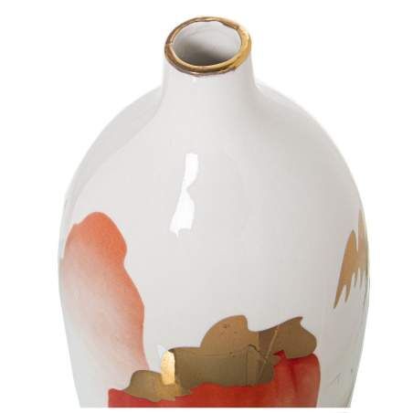 Vase Alexandra House Living White Golden Ceramic 14 x 14 x 27 cm