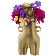 Vase Alexandra House Living Golden Ceramic 23 x 24 x 34 cm With handles