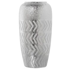 Vase Alexandra House Living Silver Ceramic 15 x 14 x 27 cm