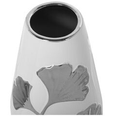 Vase Alexandra House Living White Silver Ceramic Flowers 17 x 16 x 32 cm