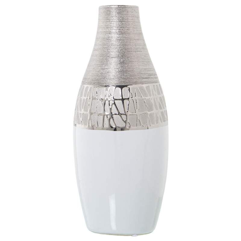 Vaso Alexandra House Living Argentato Ceramica 13 x 14 x 30 cm