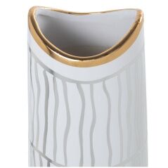 Vase Alexandra House Living White Golden Ceramic 13 x 14 x 41 cm