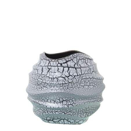 Vase Alexandra House Living Grey Silver Ceramic Crackled 26 x 27 x 25 cm