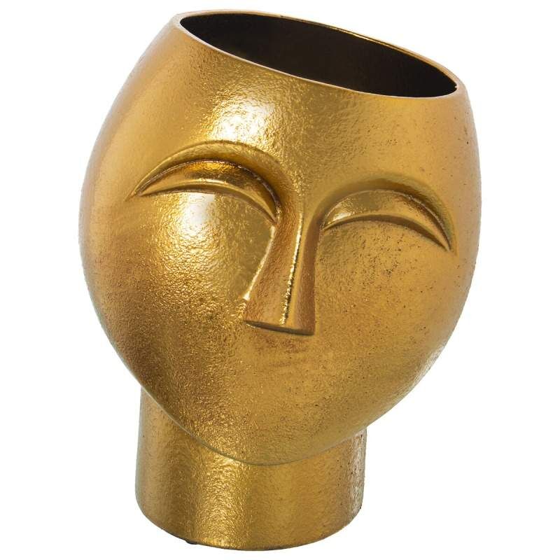 Vase Alexandra House Living Golden Ceramic Face 20 x 20 x 29 cm