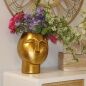 Vase Alexandra House Living Golden Ceramic Face 20 x 20 x 29 cm