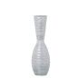 Floor vase Alexandra House Living White Silver Ceramic Stripes 18 x 18 x 56 cm