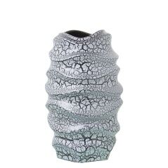 Vase Alexandra House Living Grey Silver Ceramic Crackled 18 x 18 x 32 cm